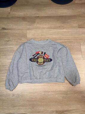 YOYO World Peace Gray Crewneck Sweatshirt